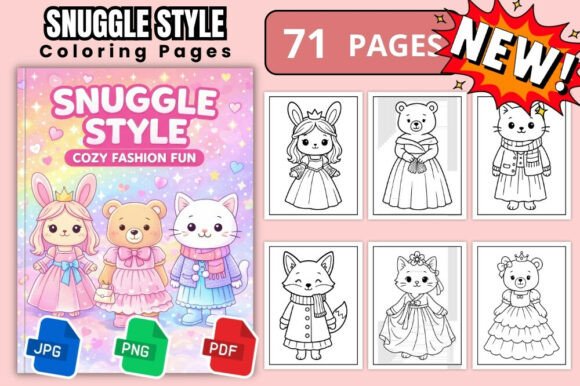 Download Snuggle Style Cozy Animals Coloring Book - Premium Resources
