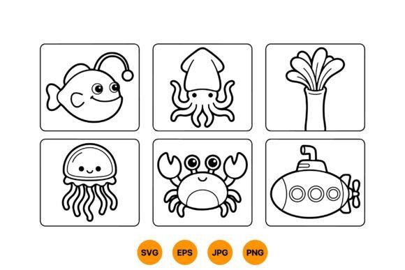 Download Cute Sea Animal Clipart SVG - Premium Resources