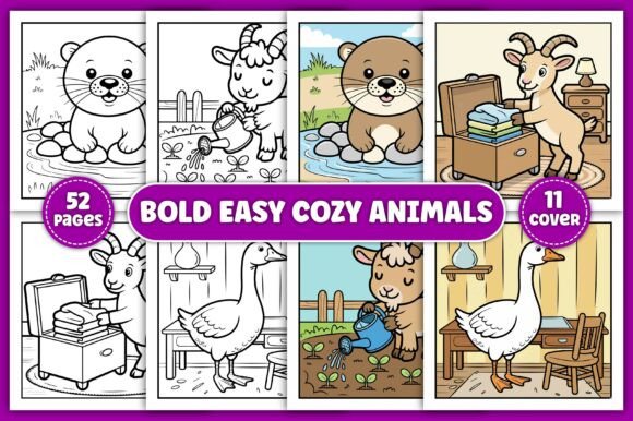 Download Cozy Animals Coloring Pages for Kids - Premium Resources