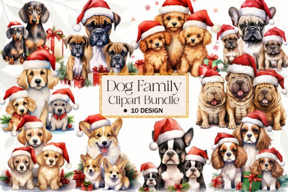 Download Cute Christmas Dog Family Clipart - Cute christmas Collection